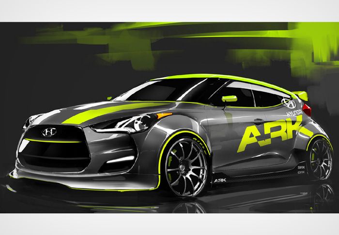 To ARK Performance Veloster Turbo έγινε σε συνεργασία με τη Hyundai και μας δείχνει πώς μπορεί να μοιάζει το turbo Veloster. To ARK Performance Veloster Turbo έγινε σε συνεργασία με τη Hyundai και μας δείχνει πώς μπορεί να μοιάζει το turbo Veloster.